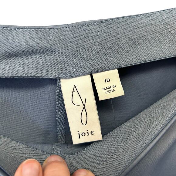Joie Blue Wide Leg Elastic Waist Satin Pull On Dress Pants Womens 10 - Picture 2 of 4